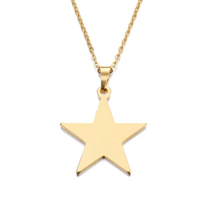 Stainless Gold Star Necklace