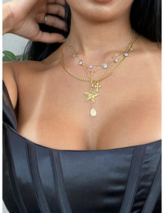 Stainless Gold Star Necklace