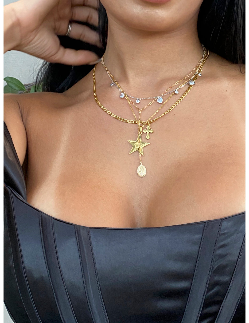 Stainless Gold Star Necklace